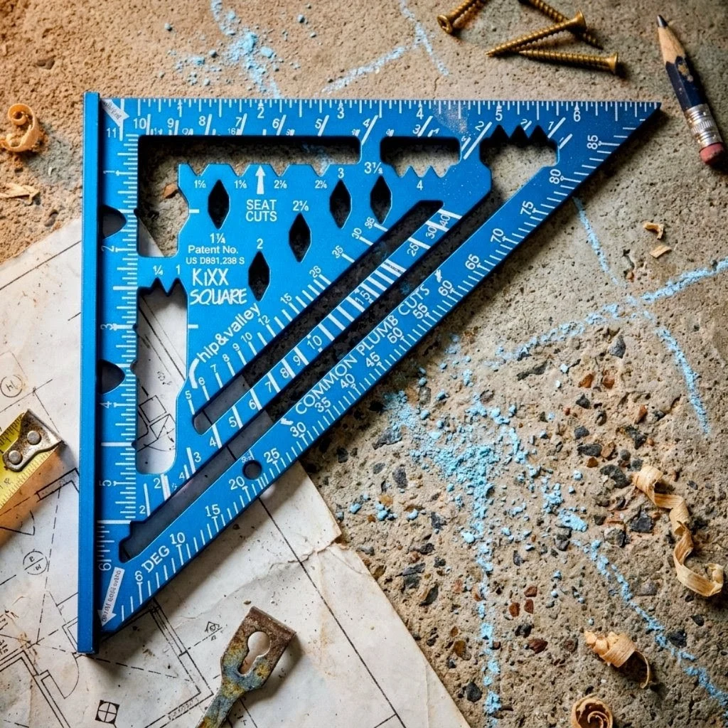 KiXX Square Blue - Professional Layout Tool on Jobsite